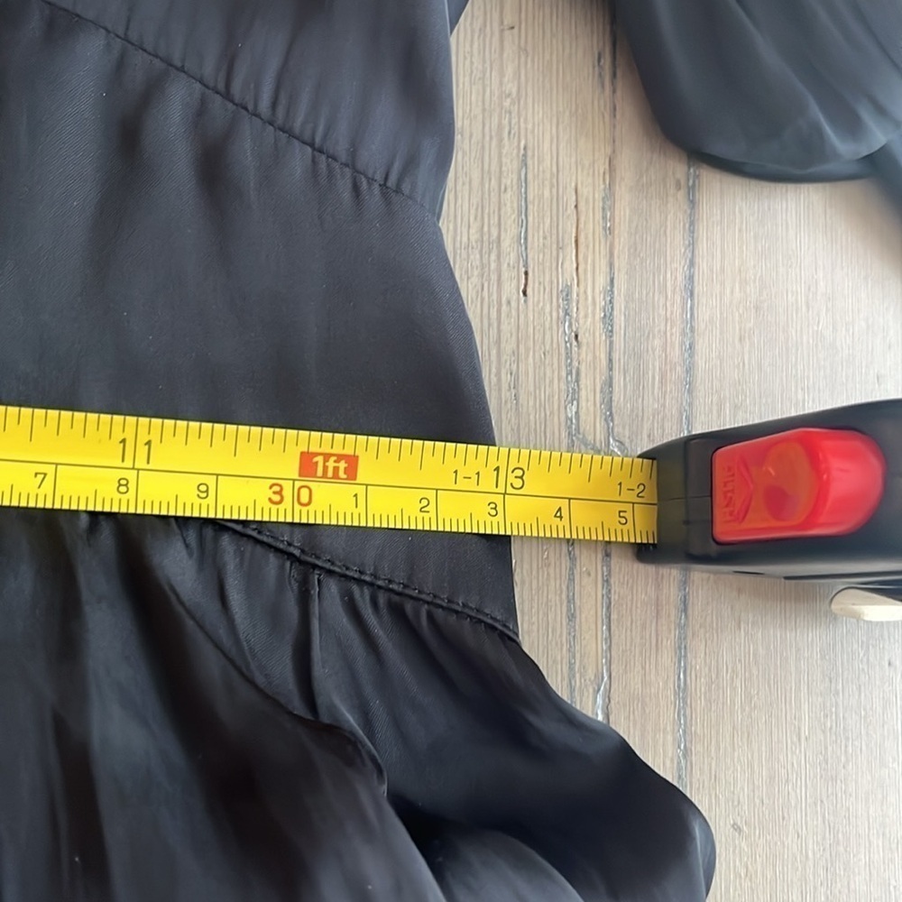 Zadig & Voltaire Royas Tiered Sleeve Satin Mini Dress in Black Size XS - Picture 10 of 14